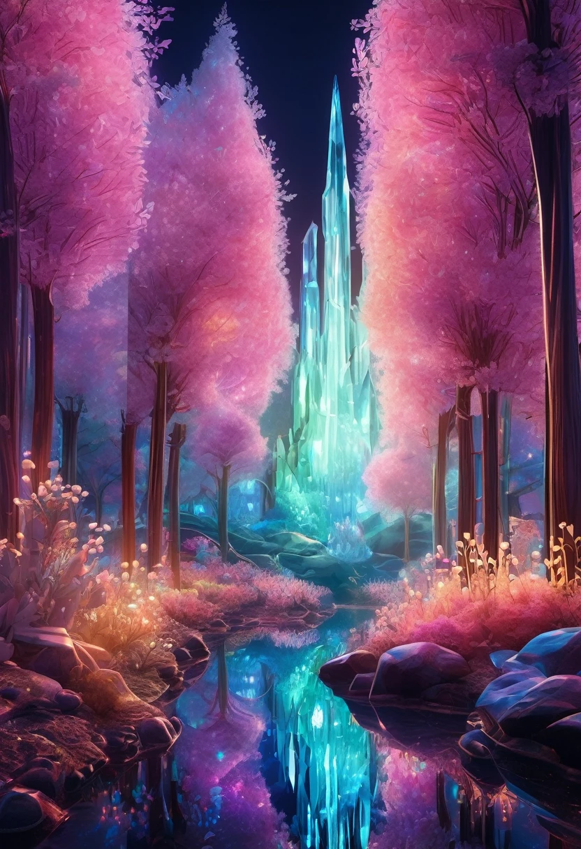 A beautiful crystal forest with glow ✨️ 