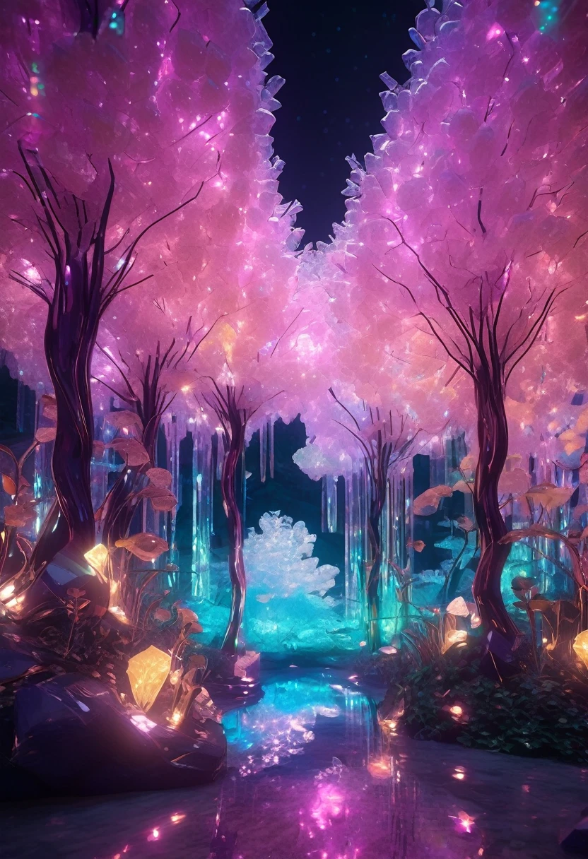 A beautiful crystal forest with glow ✨️
