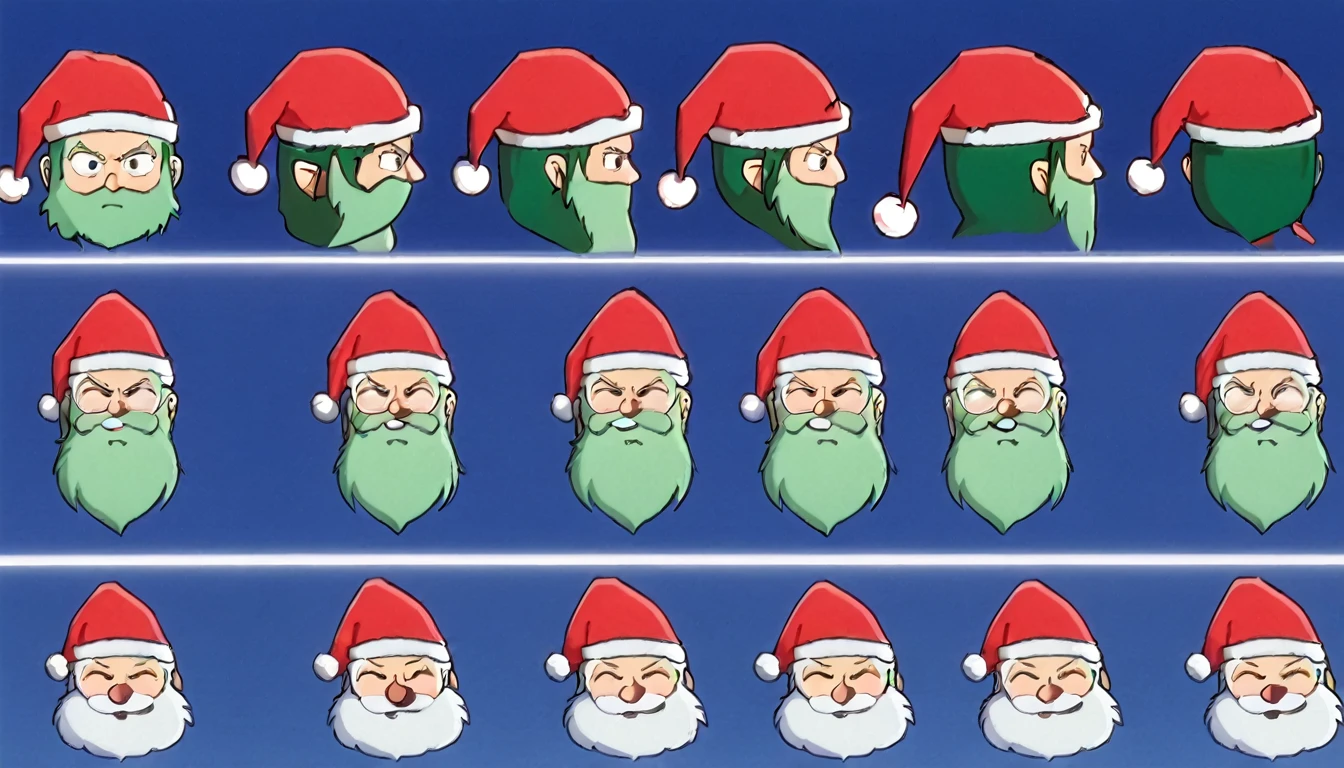 score_9, score_8_up, score_7_up, score_6_up, score_5_up, score_4_up, BREAK source_anime, frond an side, multiple views, front and side, headshot,1Santa Claus.
