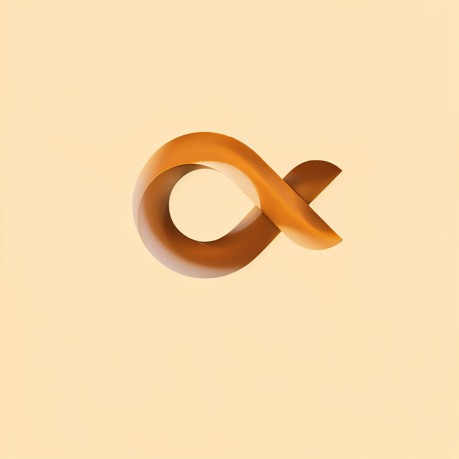 there is a picture of a brown infinity symbol on a yellow background, infinity symbol like a cat, infinity symbol, by Aleksander Kotsis, mobius strip shaped planet, in the shape of a cinnamon roll, by Andrei Kolkoutine, infinity glyph, made with illustrator, smooth 3d illustration, smooth 3 d illustration, by Edward Avedisian