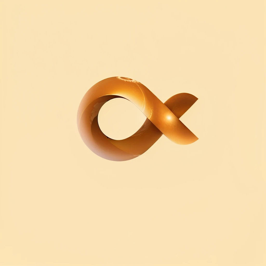 there is a picture of a brown infinity symbol on a yellow background, infinity symbol like a cat, infinity symbol, by Aleksander Kotsis, mobius strip shaped planet, in the shape of a cinnamon roll, by Andrei Kolkoutine, infinity glyph, made with illustrator, smooth 3d illustration, smooth 3 d illustration, by Edward Avedisian