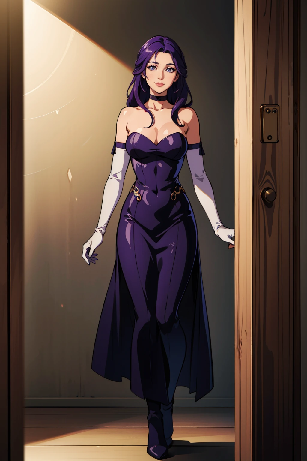 (((full body photo))), (1 girl, full body photo, dress, long hair, purple hair, purple eyes, mask, long white elbow gloves, looking at viewer, warm smile, IvFE, ( best quality, 4k, 8k, high resolution, masterpiece), ultra-detailed, (realistic, photorealistic, photorealistic), colorful, vibrant colors, soft lighting, ethereal, elegant, graceful)

