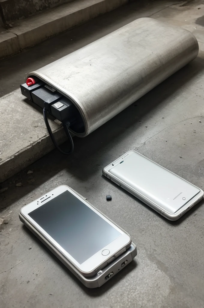 Original mobile battery made from concrete、
