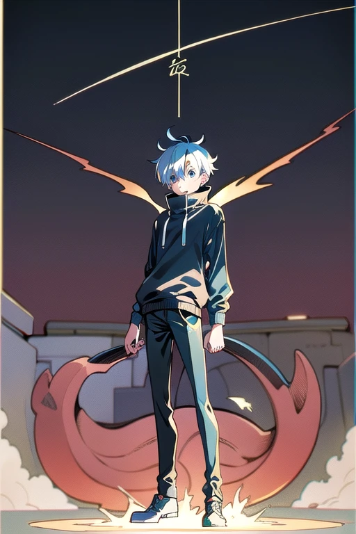 anime picture of a man standing next to a motorcycle on a city street, 1990 manga panel, zerochan, wearing an oversized sweater, beautiful with eerie vibes, taxi, tall and slim, spike shell, crows beautiful, comic panel, full image, goodnight, 🦑 design, ideal composition