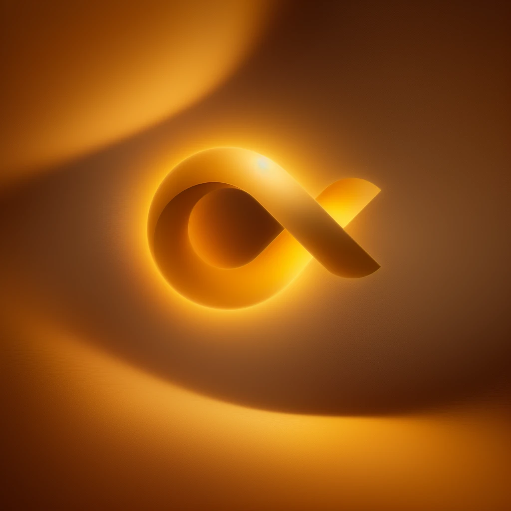 there is a picture of a brown símbolo infinito on a yellow background, símbolo infinito like a cat, símbolo infinito, por Aleksander Kotsis, planeta em forma de tira mobius, em forma de rolo de canela, por Andrei Kolkoutine, glifo do infinito, feito com ilustrador, Ilustração 3D suave, ilustração 3 d suave, por Edward Avedisian