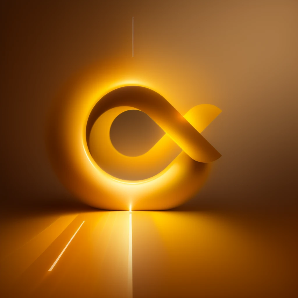 there is a picture of a brown símbolo infinito on a yellow background, símbolo infinito like a cat, símbolo infinito, por Aleksander sis, planeta em forma de tira mobius, em forma de rolo de canela, por Andrei Kolkoutine, glifo do infinito, feito com ilustrador, Ilustração 3D suave, ilustração 3 d suave, por Edward Avedisian