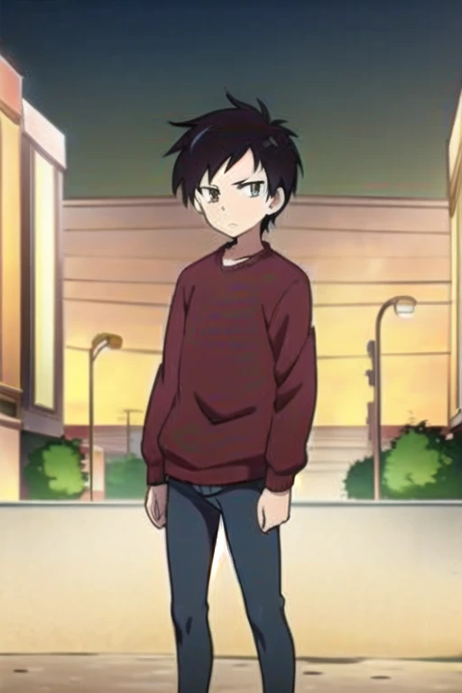 anime picture of a man standing next to a motorcycle on a city street, 1990 manga panel, zerochan, wearing an oversized sweater, beautiful with eerie vibes, taxi, tall and slim, spike shell, crows beautiful, comic panel, full image, goodnight, 🦑 design, ideal composition