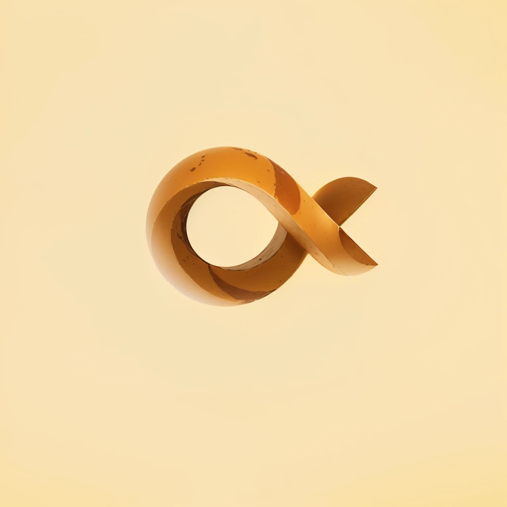 there is a picture of a brown infinity symbol on a yellow background, infinity symbol like a cat, infinity symbol, by Aleksander Kotsis, mobius strip shaped planet, in the shape of a cinnamon roll, by Andrei Kolkoutine, infinity glyph, made with illustrator, smooth 3d illustration, smooth 3 d illustration, by Edward Avedisian