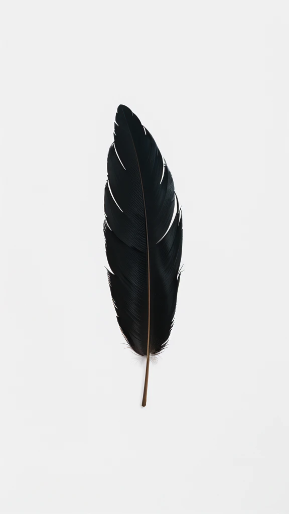 A minimal, modern, simple, cinematic logo design for the brand “Penamemoria". Create a modern, minimalistic, high-quality, logo of a feather-bird