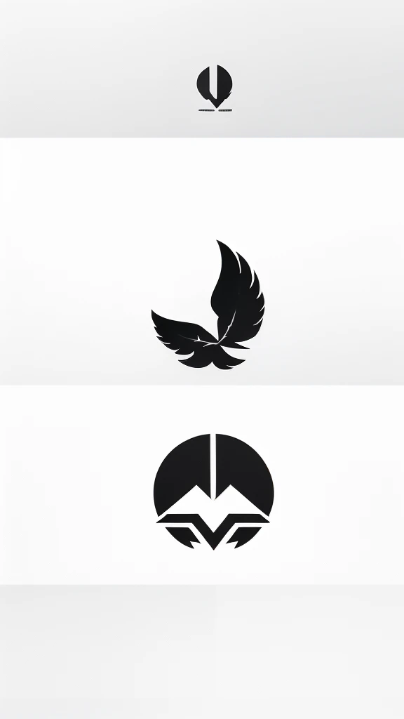 A minimal, modern, simple, cinematic logo design for the brand “Penamemoria". Create a modern, minimalistic, high-quality, logo of a feather-bird