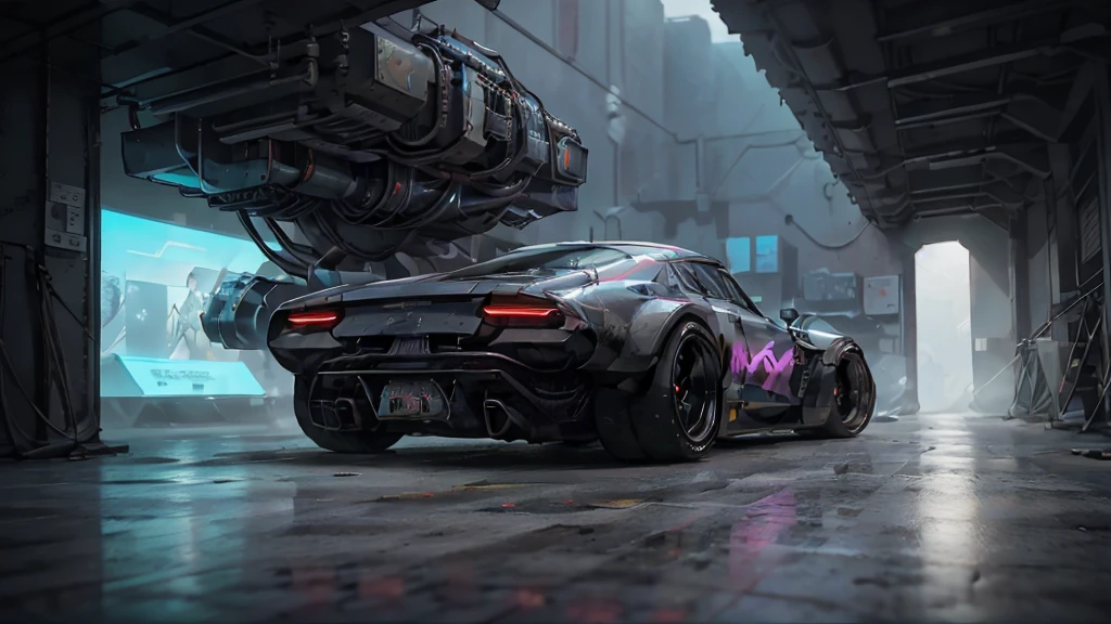 Best detailed, ultra detailed, cyberpunk art, a picture of a futuristic church in cyberpunk punk city, (full building: 1.5), great cyberpunk art, bright neon lights, cyberpunk elements, a sports car parked in the entrance of the building, the cross lit in pink light, stained glass art in neon colors, cyberpunk futuristic city background, 16k, RAW, ultra wide shot, photorealism, depth of field, hyper realistic, 2.5d rendering,