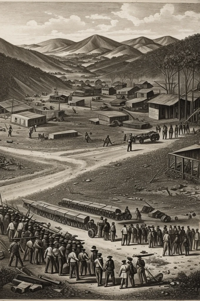 Drawing of civil war in Honduras.