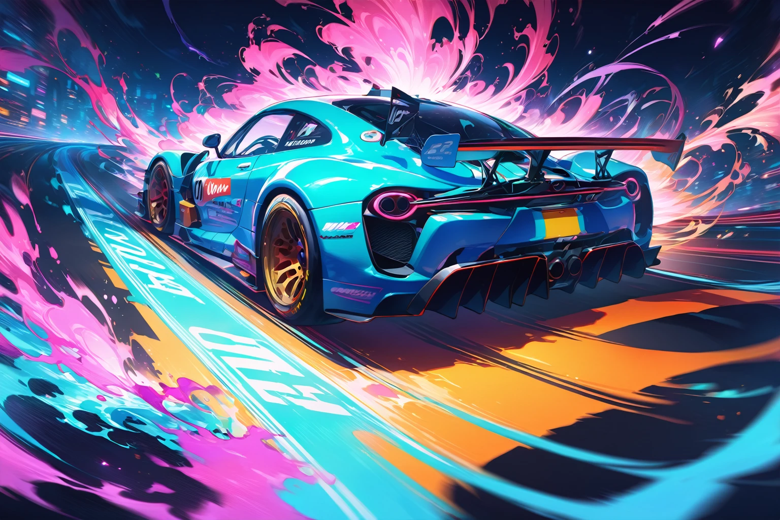 a creative website, home page, hyperdetailed, high quality, ultra detailed, intricate details, , Motorsport theme, Afterglow, car traveling at very high speed, (Metropolitan Highway at night, high quality: 1.1), purple smoke, Ultra-fast motion blur, cinematic shot, BREAK , HD amazing speed wallpapers,