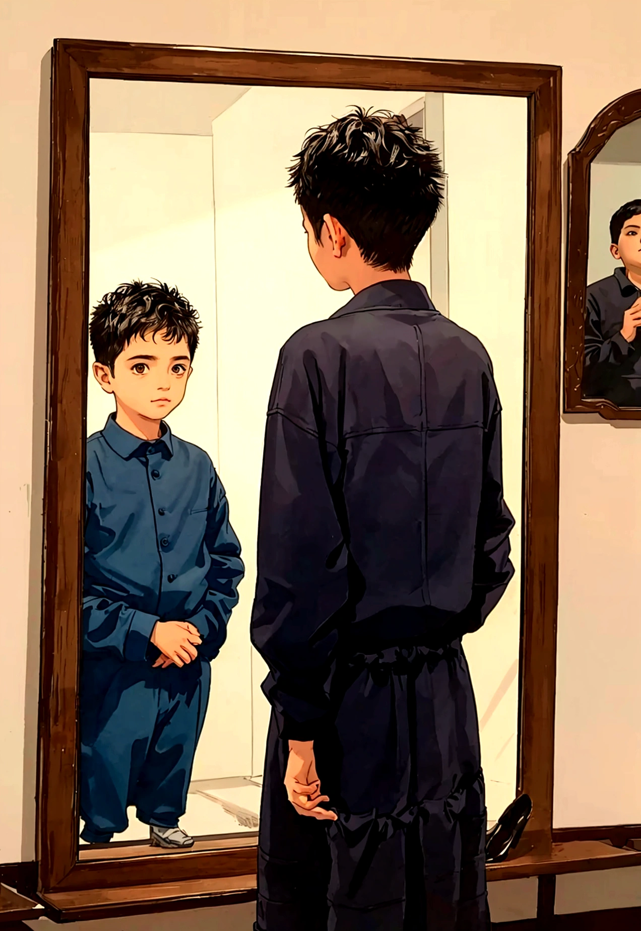 boy and looking at himself, Latin Americans, natives, Sides, Blacks