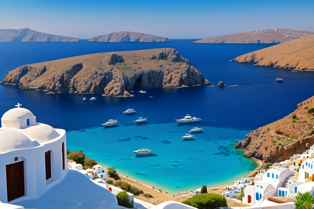 Greek islands on a sunny day