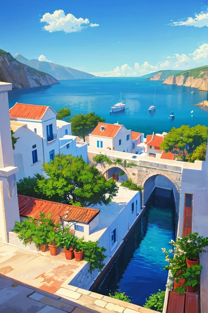 Greek islands on a sunny day