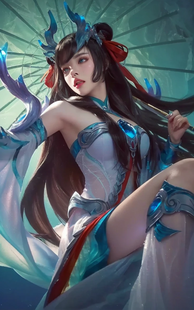 girl with extremely large breasts,long flowing ice blue hair,ice queen,ice sorceress,beautiful detailed eyes,beautiful detailed lips,extremely detailed face and eyes,intricate ice crystal patterns,magical ice storm,dramatic lighting,cold blue color palette,realistic,photorealistic,photo-realistic:1.37,(best quality,8k,highres,masterpiece:1.2),ultra-detailed,vivid colors,fantasy,cinematic,dramatic, rage expression
