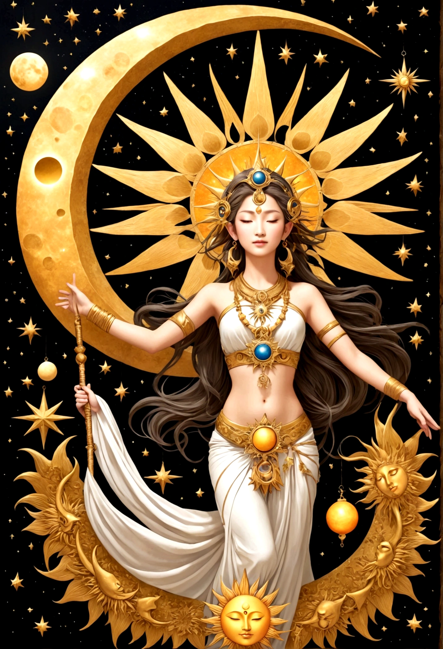 Sun, Moon and Stars，universe，islands，ion，Staff，sacred，Practice