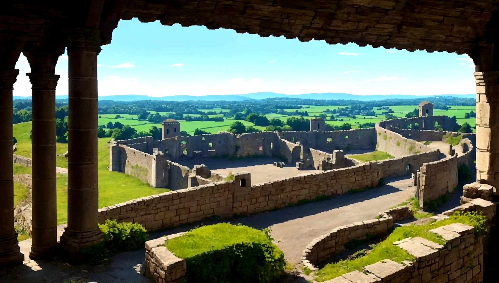 Gallic Fort, with walls, overlooking, City of Alesia