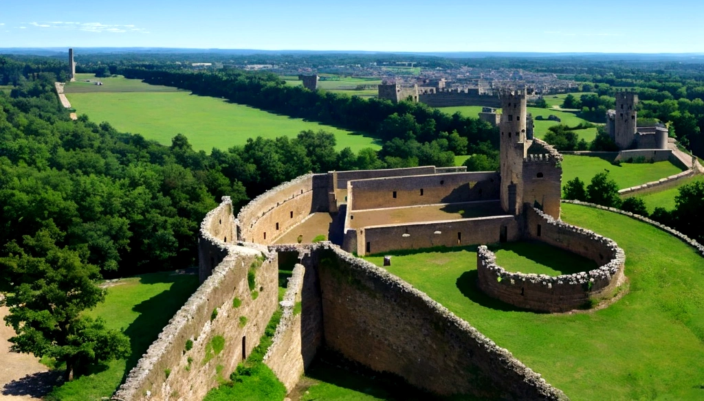 Gallic Fort, with walls, overlooking, City of Alesia