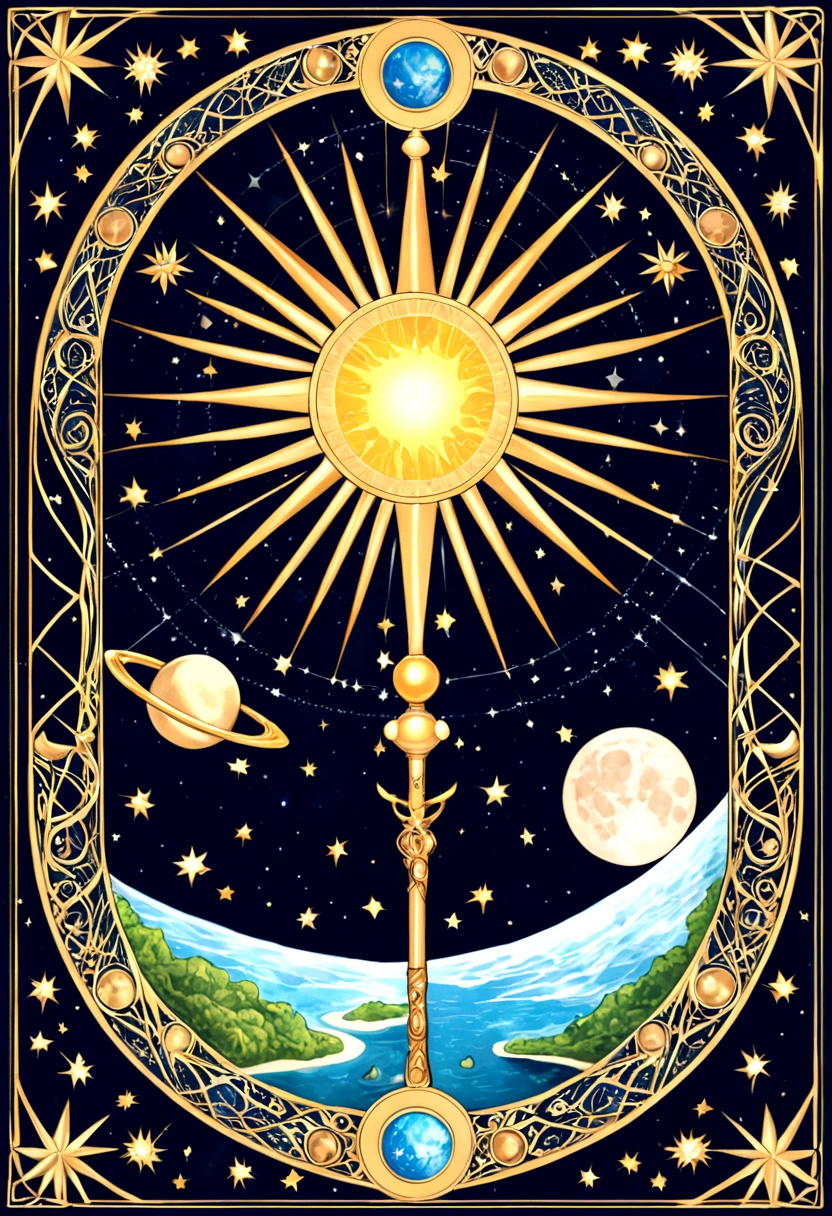 Sun, Moon and Stars，universe，islands，ion，Staff，sacred，Practice