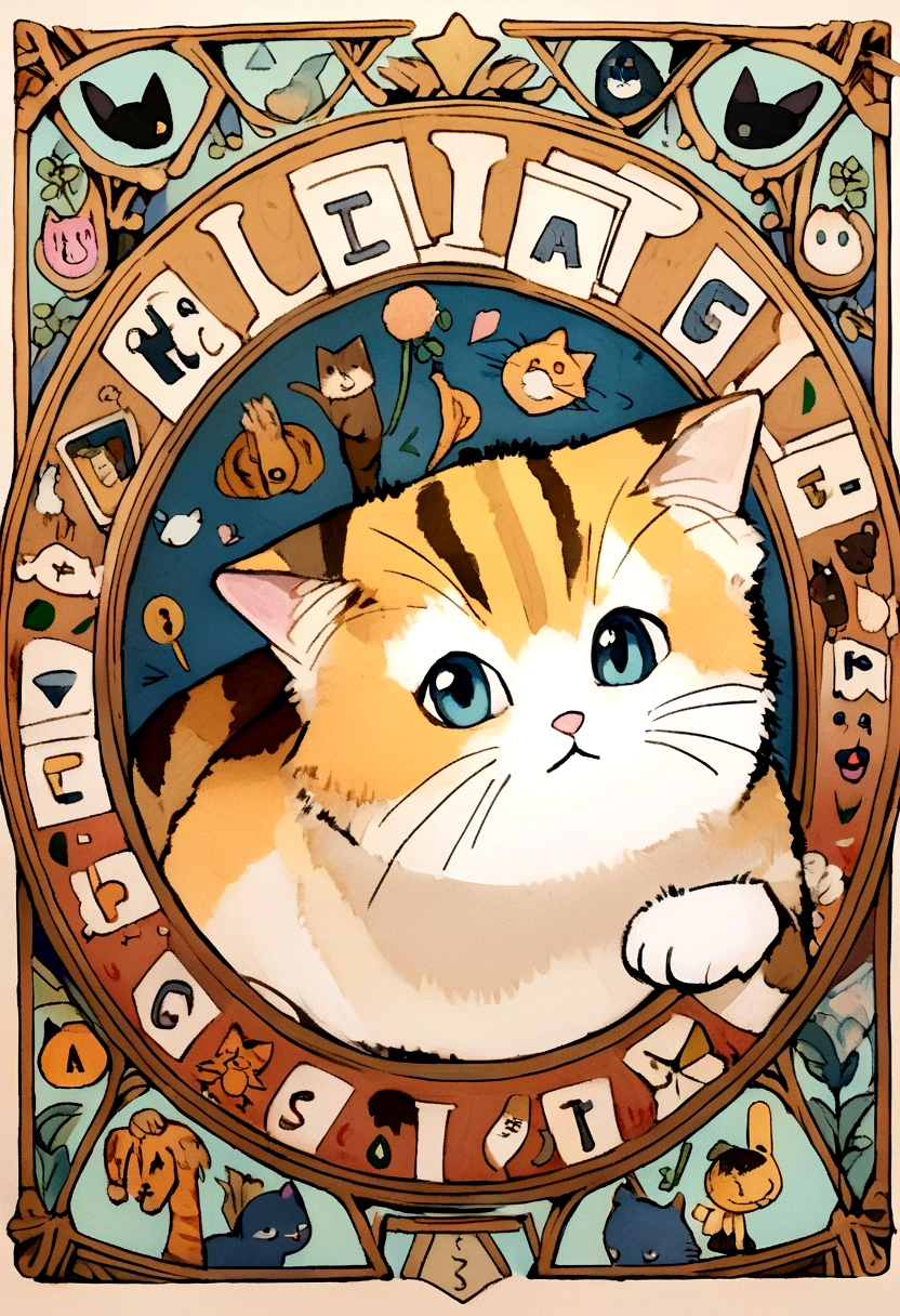 Alphabet with cat image