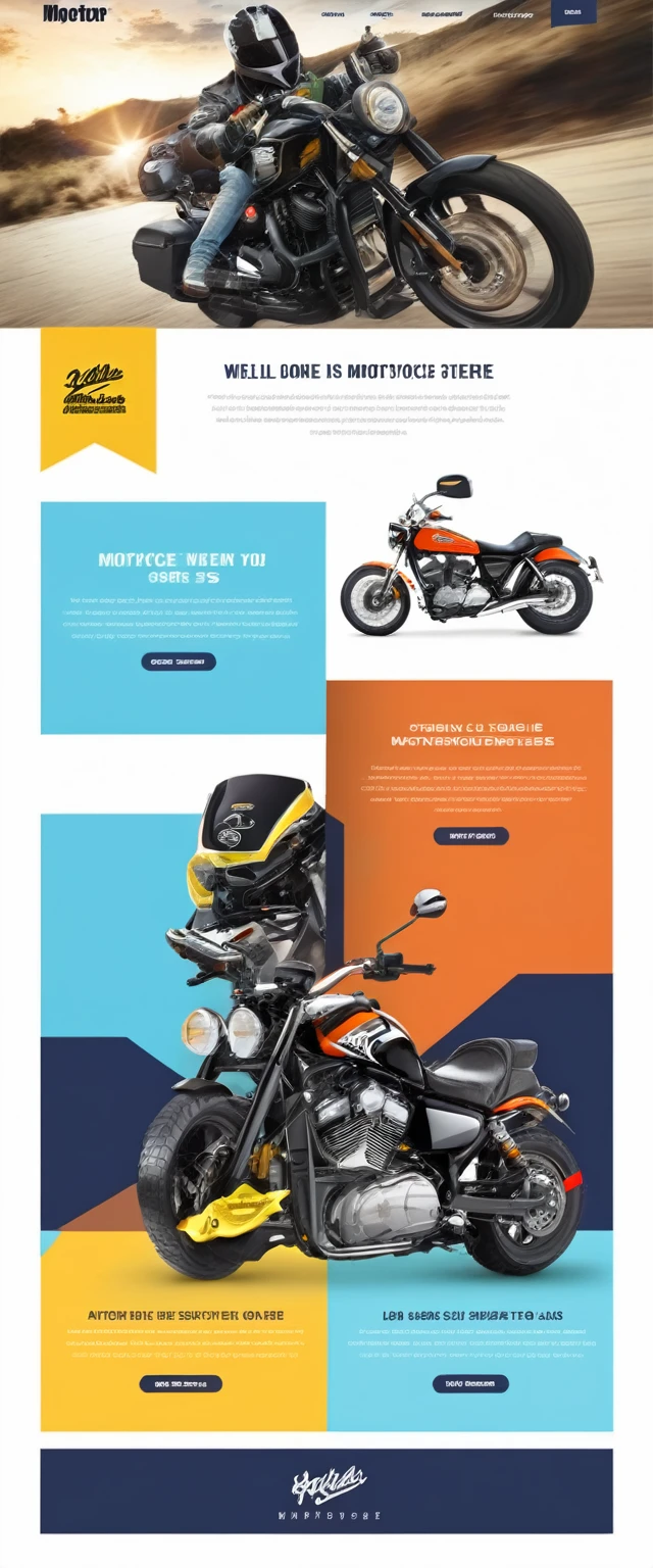 website, creative website, home page, hyper detailed, an ecommerce website for motorcycle store