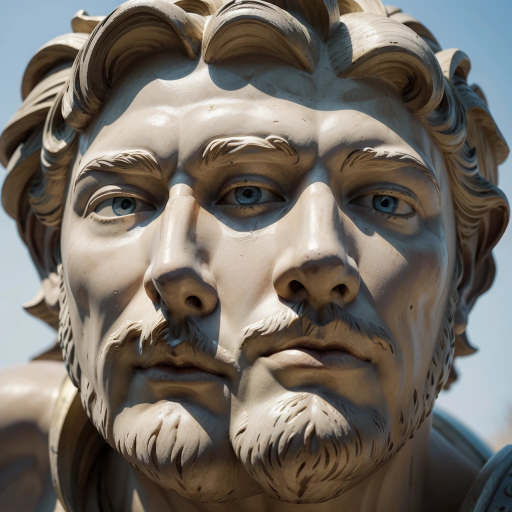 Greek god statue face looking like Zeus