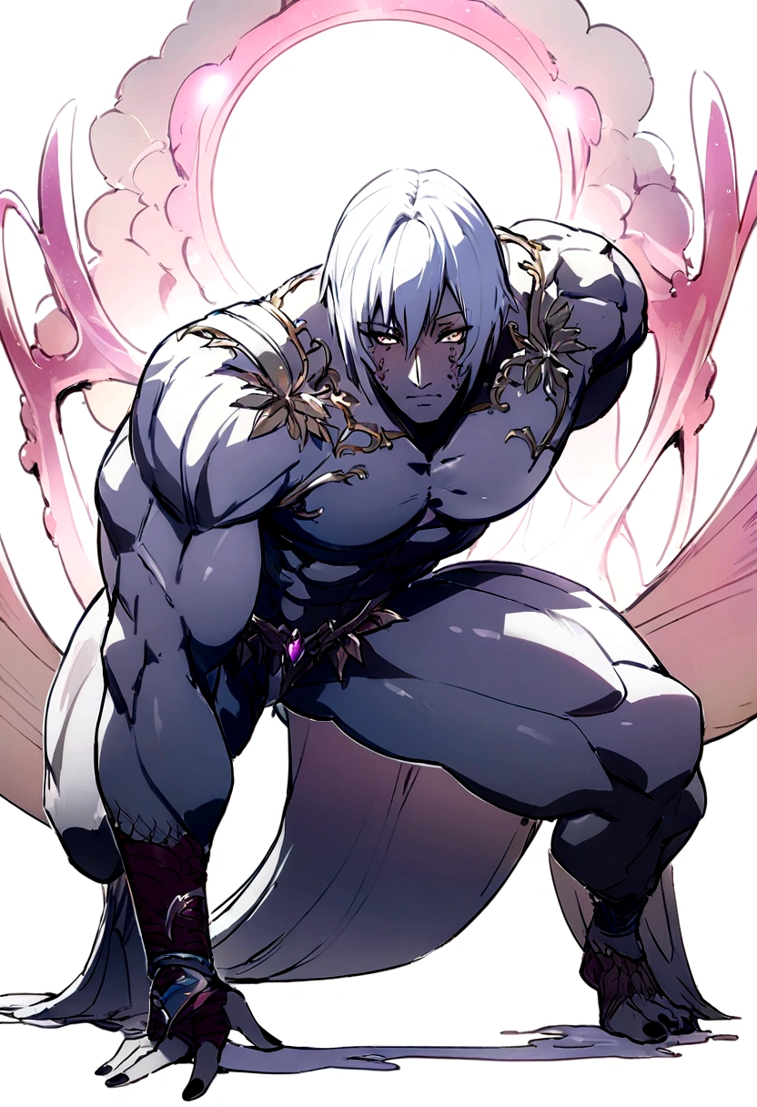 
Masterpiece, best quality, (Medium_shot:1.3),(1 male:1.2),(muscular man:1.1),(Front lighting:1.2), toya todoroki , dabi, white hair with a Silver body and glitters with lights above,Reflection extreme iridescent,in the style of true tracing,Vibrantmanga,bright/lustrous,pastel rococo,fluid form,tinycore,Fluid prints,true,Machine aesthetics,yanjuncheng,Silver,bright eyes,fluidform.,The young warrior, masculine characteristics , Fantasy world, a giant muscular man, on all fours, singing heavy metal, color sketch, white background, anime style, full body, head hidden by a baroque leather mask, 8K high resolution animation
