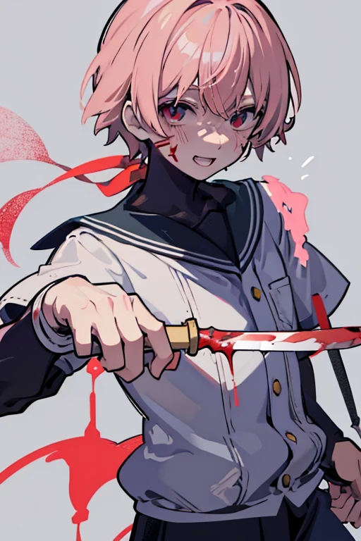 1 Dead Body of a Man、Mash、Blood everywhere、blood splashing、dark hue、Red hue、Hand flail、tears