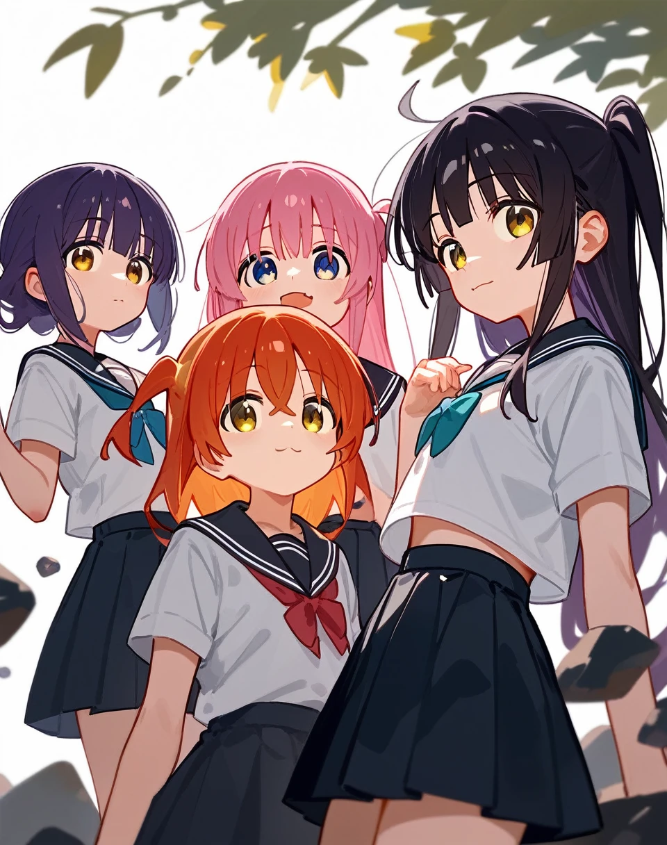 (score_9,score_8_up,score_7_up),multiple_girls,bocchi_the_rock!,gotoh_hitori,ijichi_nijika,kita_ikuyo,yamada_ryo,shuka_high_school_uniform,simple_background,