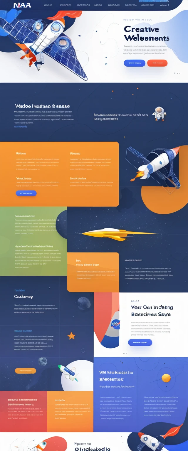website, creative website, home page, hyper detailed, NASA Academy is an online learning website, modern, minimalist style, Interactive Elements, High-Quality Visuals,