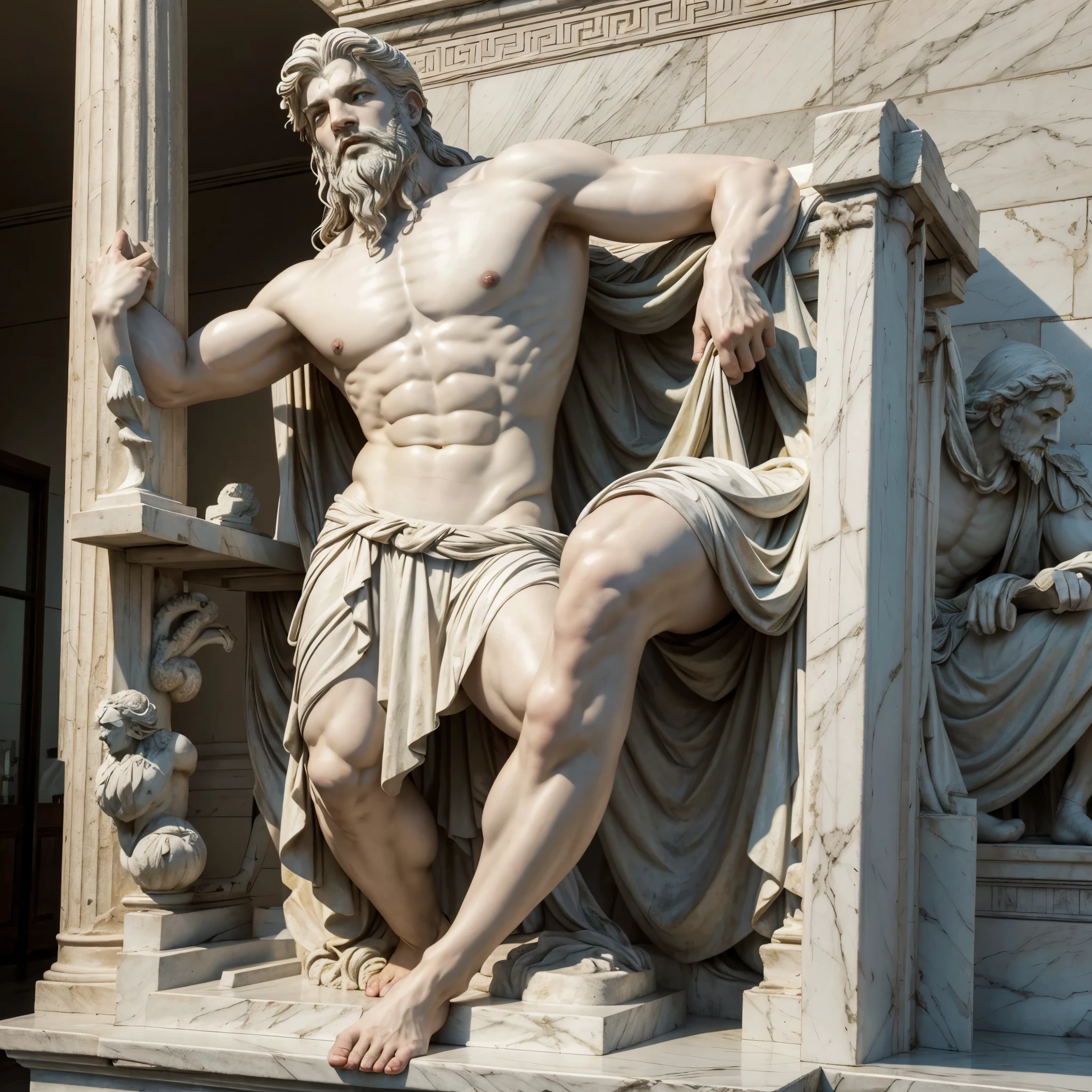 statue Greek god looking like Zeus
