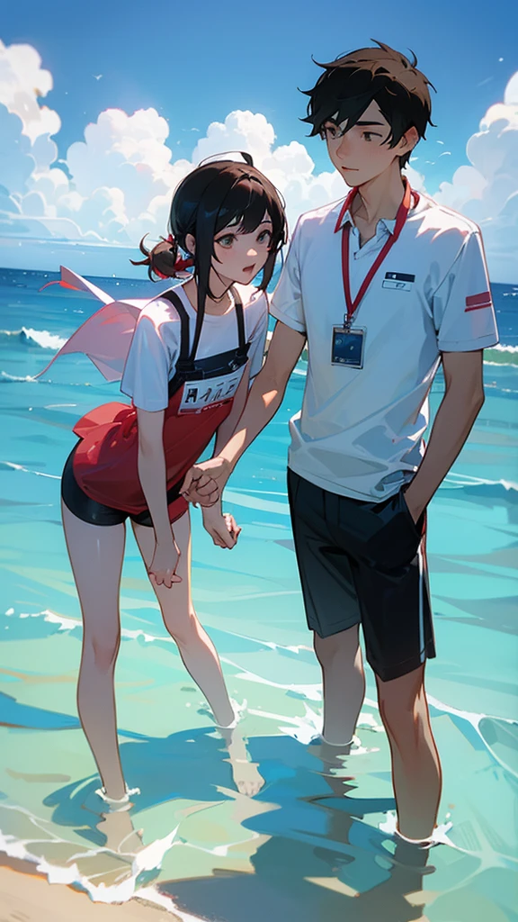 Yuriko, an alluring and sexy female anthropomorphic Japanese Red Crowned Crane in her hot and sexy red bikini, and Ruby, an alluring and playful anthropomorphic crane lady in her cute red bikini, are inflating their giant inflatable rubber boat by the lake.
Then they invited Javier, a male human teen, wearing his swim trunks and water wings. They are surprise to see him coming on their relaxing river ride through the forest. Yuriko and Ruby hugged Javier while accidently letting their boat deflate.
The Bikini Crane Ladies bluss in embarrassment Javier helped re-inflate their rubber boat. Yuriko, Ruby, and Javier put on their inflatable life jackets, carried their inflatable boat to the water, and hopped on their boat.
Then they relaxed comfortably down the river all the way to the lake. When they arrive at the lake, Ruby sneak fully loosed the cap on the nozzle and made their inflatable boat sink into the water