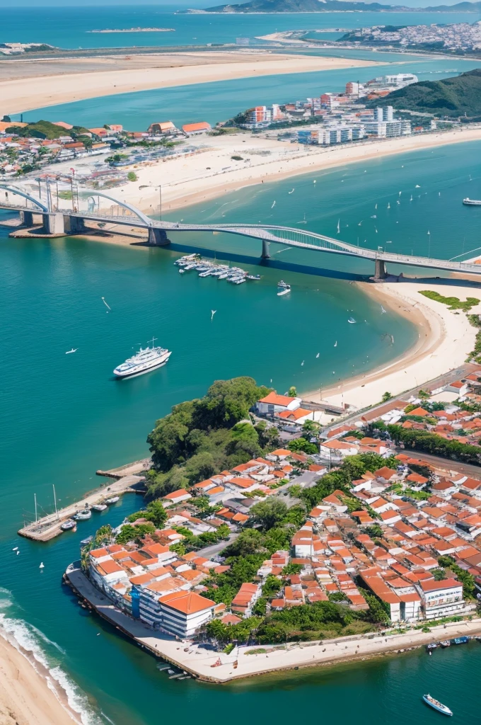 Abstract painting of the tourist attractions of São João da Barra