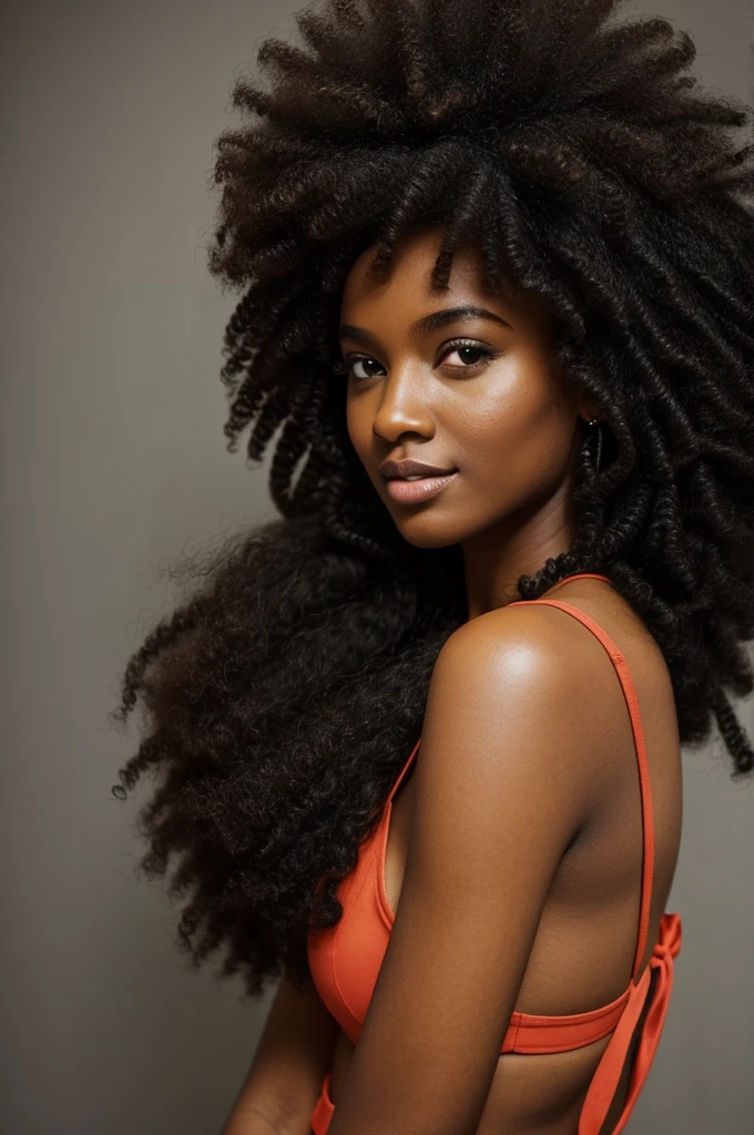 Young black woman with afro hair