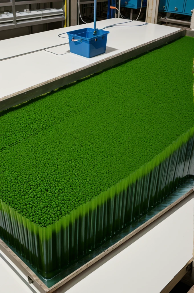 homemade model of factories carrying out algae processes as biofuel