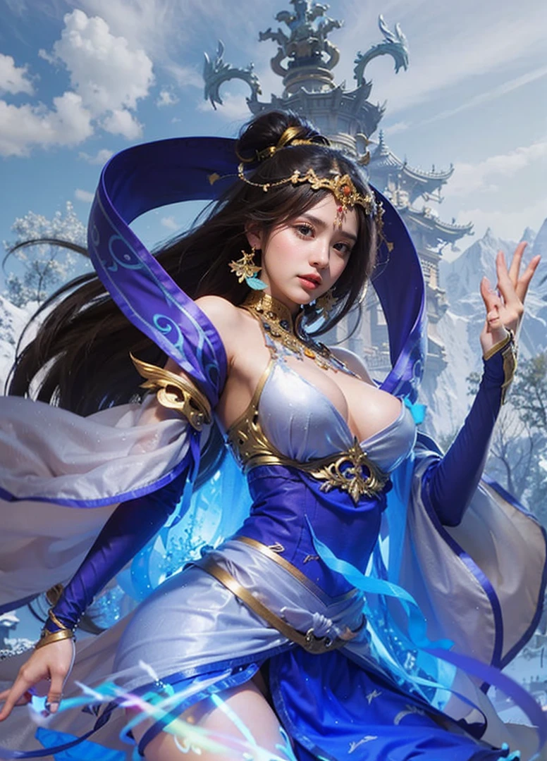 a close up of a girl or woman (K-Pop idol), detailed hair , big booobs , shadowbringers cinematic, 4 k detail fantasy, a beautiful fantasy empress, game cg, xianxia fantasy, xianxia hero, 2. 5 d cgi anime fantasy artwork, cinematic goddess close shot, ruan jia and artgerm, wow 4 k detail fantasy, hyper-detailed fantasy character, high definition, hyper- detailed,perfect, fantastic, detailed facial and body skin texture, detail vagina (pussy), detail eyes, detailed everything.