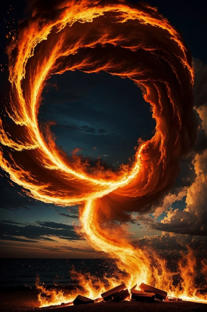 Make the wind and the fire together like a tornado of fire consuming everything