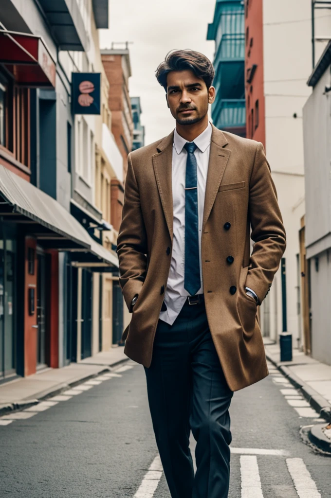 jobless man walking in a street