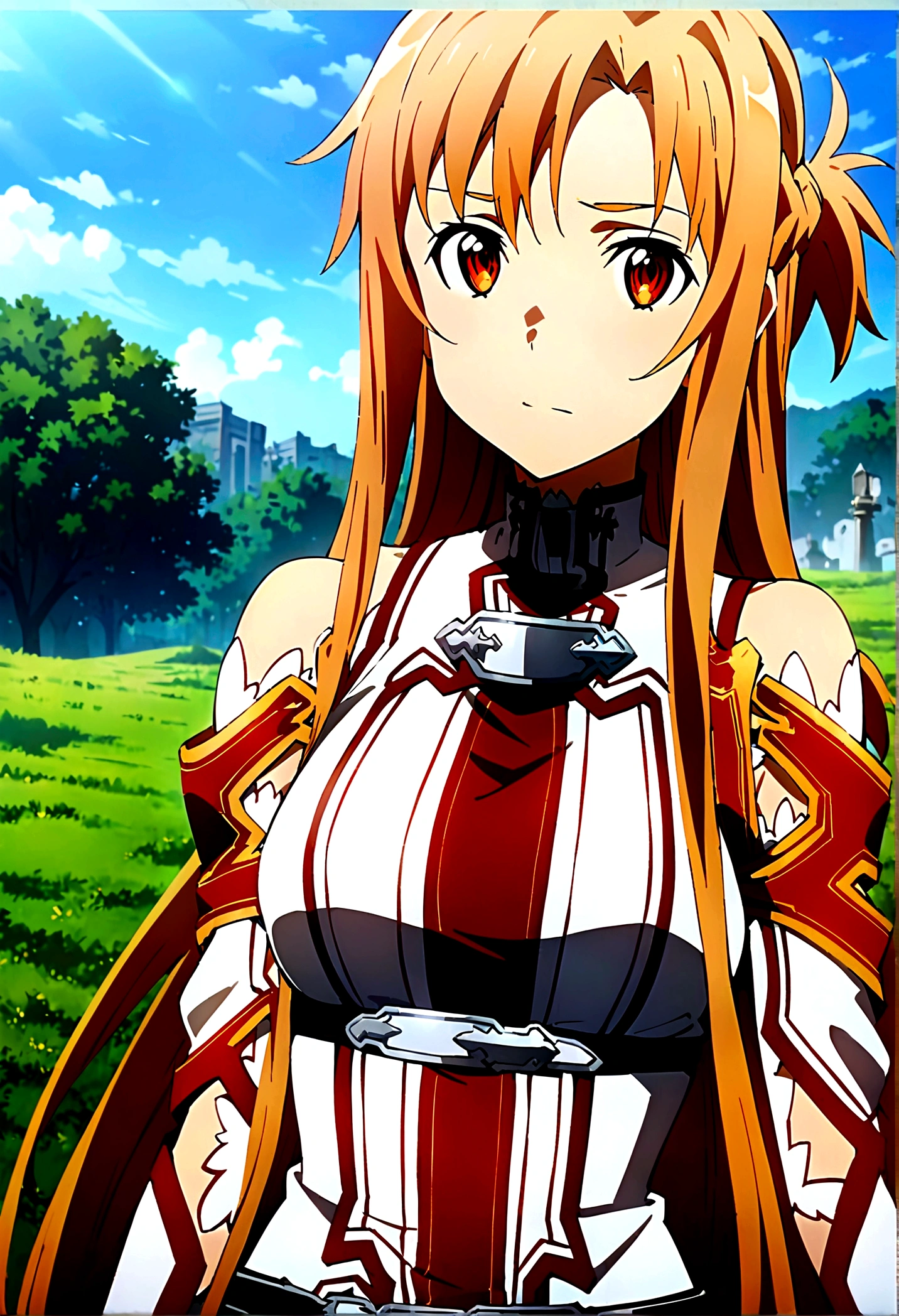 masterpiece, best quality, very aesthetic, absurdres, very beautiful, super detail, very detail, 4k, official style, 1girl, asuna \(sao\), sword art online, medium_breasts, newest
