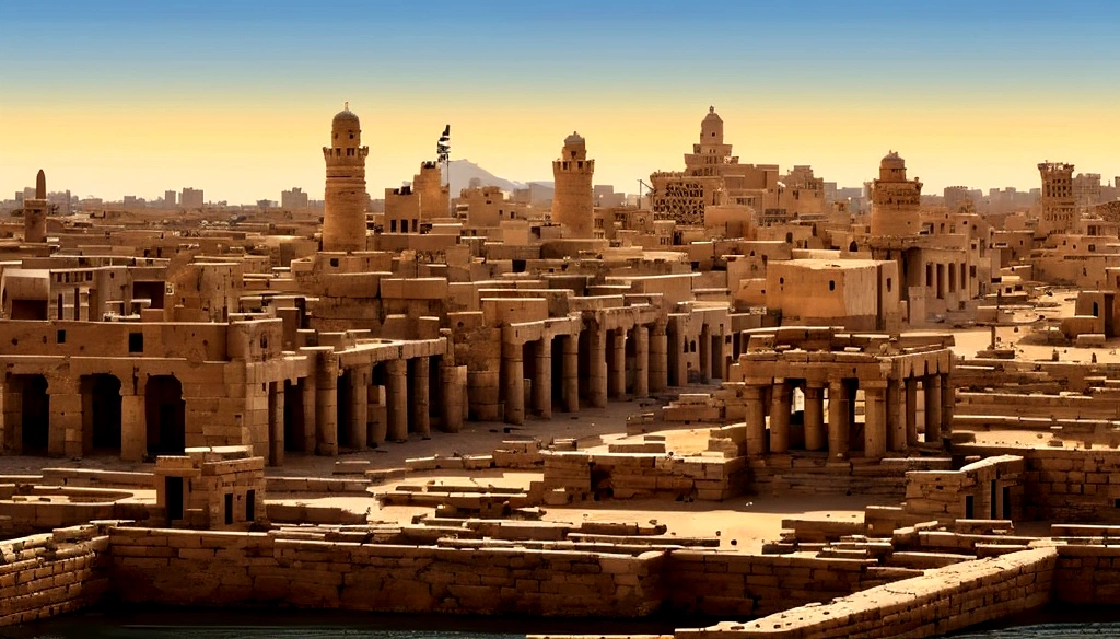 Alexandria, Ancient Egypt, 50BC, Overlooking at the city