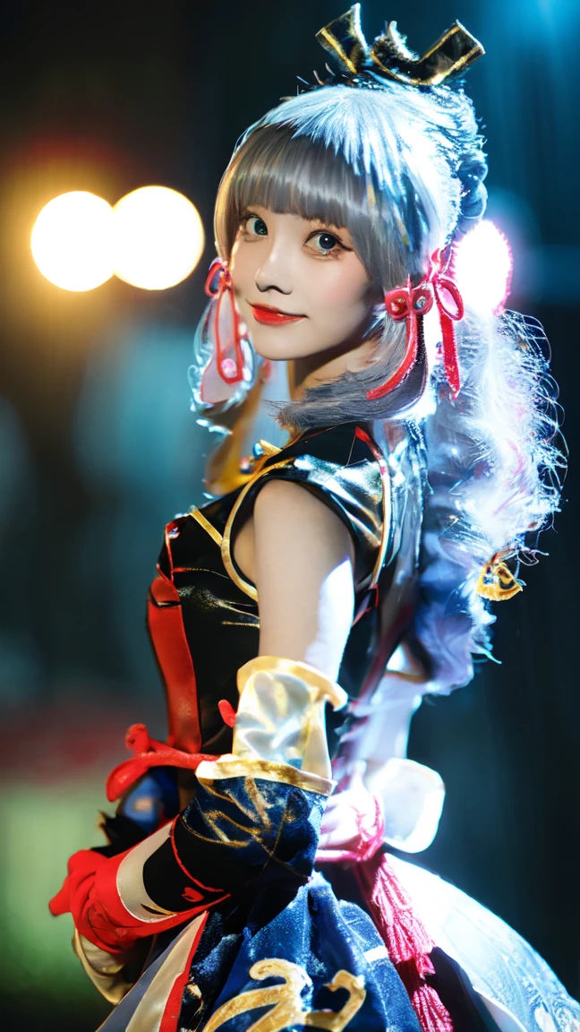 ((idol costume:1.5)), ,The cutest gravure idol pose in the world、perfect proportions、big breasts, valley, cute、((18 year old female:1.ung adorable japanese face,outdoor festival, official art,Highly detailed CG Unity 8K wallpaper,(masterpiece:1.0),(highest quality:1.0), 超A high resolution,4k,Super detailed, photo shoot, 8K, nffsw, High resolution, kodak portrait 400, film grain, lens flare glow,高いest quality,8K,nffsw:1.2),portrait shot,8K、View viewer、view from the side