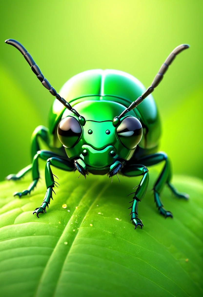 green, insect, bug, beetle, cute, cartoony