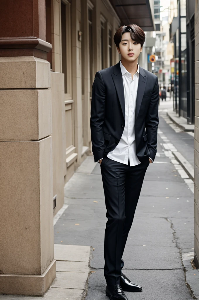 Jin from BTS posing very beautifully