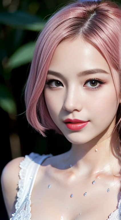1 girl, Korean model, extremely beautiful, perfect body. Photo taken with Canon EOS R5 85mm f/11 Camera, ((sharp)) mode of people and surrounding scenery. Image quality ((8K)), ((lifelike)), ((masterpiece)), ((sharp and highest contrast)), ((great depth of field)), ((light stereolithography)). ((Pink hair)), long and smooth, the wind blows it beautifully under the bright sunlight. Beautiful face, perfect and sexy, holy, perfectly balanced, ((beautiful in every detail)), ((shiny)), ((high-end cosmetic makeup)), ((shiny bright, radiant)). Bright smile, pure white teeth and details. Seductive glossy red lips, ((brilliant glossy red lipstick)). The eyes are brown, glossy, seductive, ((sharp makeup)), realistic, ((wet eyes)) and detailed. Pink eyeshadow, long eyelashes, blush, high-end cosmetics. Two delicate eyelids, perfectly beautiful and detailed, black eyelashes. Eyebrows are curved, sparse, sharp and detailed. High and detailed nose. Cheeks are prominent and detailed. ((Ivory white, bright white skin)), detailed pores, ((shiny skin)), smooth, rosy, flawless skin texture. Long, shiny legs. Beautiful, perfect hands, ((no flaws)). ((Light shines directly on the face)), bright sunlight, ((shines light on the front part of the girl's body)), ((girl smiles brightly)).
Panoramic photo, ((breast balls)), ((vagina balls)), ((wet)), ((lascivious)), ((horny)).