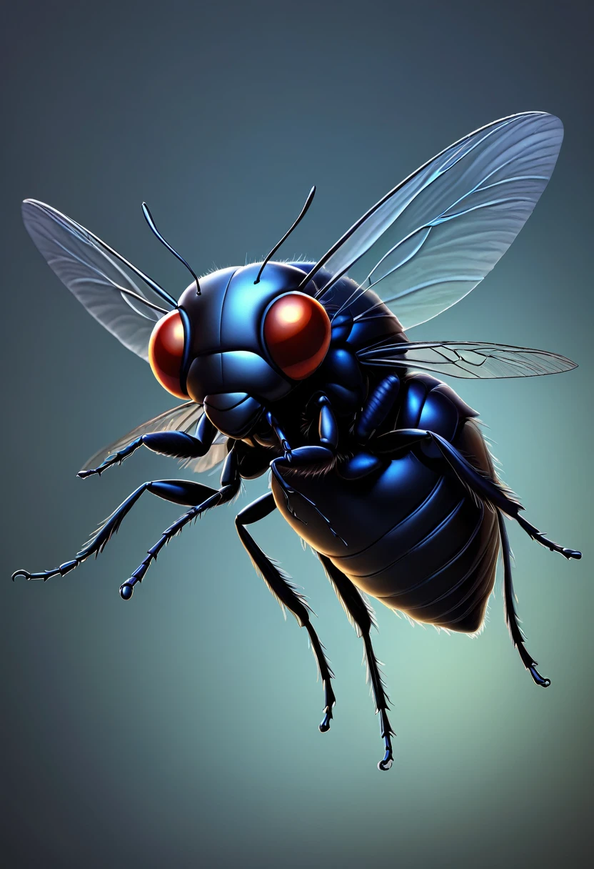 black, insect, bug, cartoony, wings, flying, dark