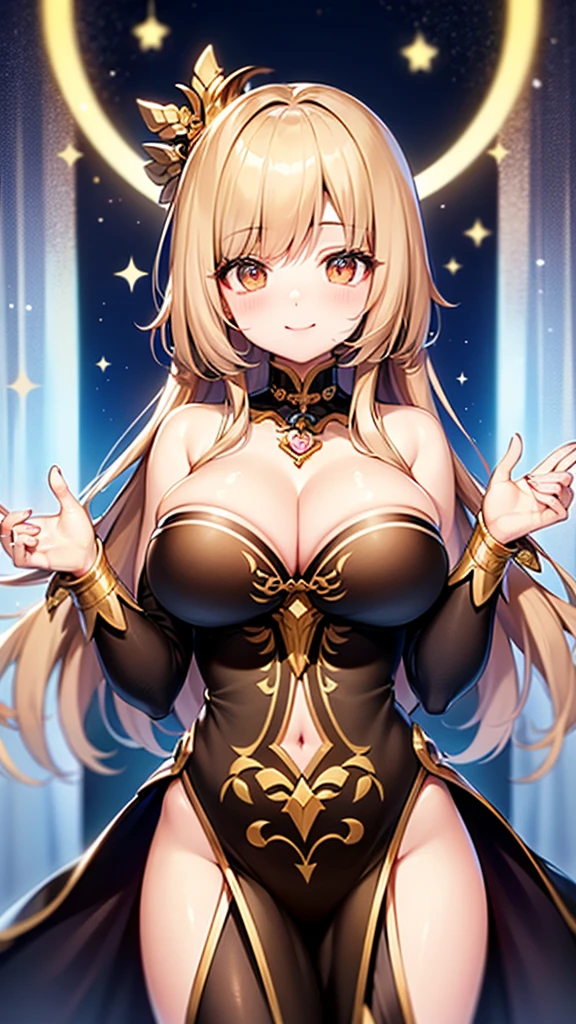 ((Highest quality、、masterpiece:1.3)), Upper Body、Long legs、Sharp focus:1.2, Beautiful woman with perfect figure:1.4、((Big Breasts:1.2)), (Big Breasts、Soft looking big ass、Feminine body 、Smiling:1.2), Face and skin texture crafted to the smallest detail、Fine-grained、double eyelid、25-year-old female、sexly、Cosplay、Isekai background