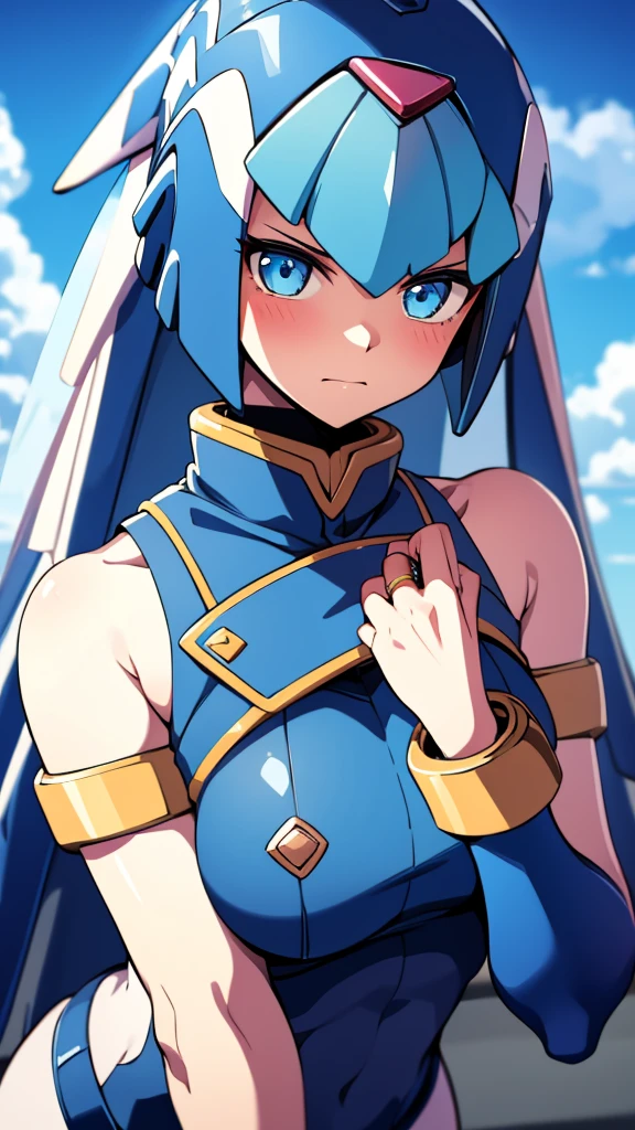 Leviathan_Megamanz, 1 Girl ,Looking at the viewer , blue hair, Blue eyes,Clouds background , Blushed , , Wedding ring, Glasses, xxx