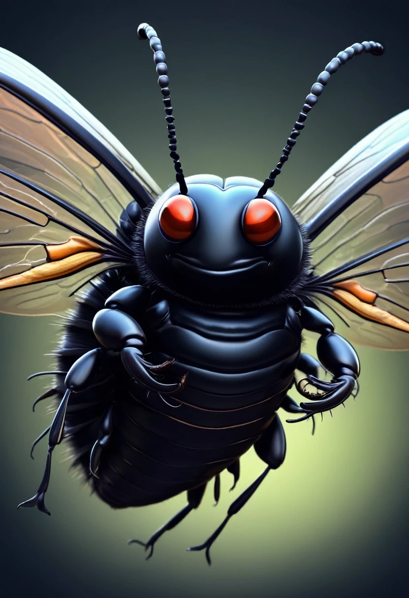 black, insect, bug, cartoony, wings, flying, dark, bettle, worm